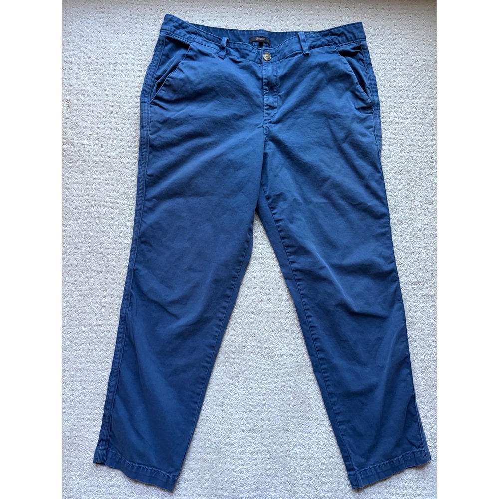 Quince Chino Pants 31 Navy Stretch Cotton Twill Coastal Minimalist Preppy